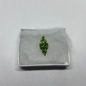 Solid 10kt Yellow Gold Colored Stone Pendant